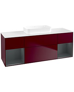 Villeroy und Boch Finion Waschtischunterschrank F741HGHB 160x60,3x50,1cm, Regale Midnight matt lacquer, Peony Matt