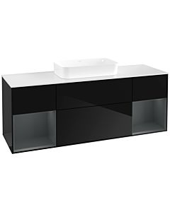 Villeroy und Boch Finion Villeroy und Boch F741HGPH 160x60.3x50.1cm, étagères Laque mat minuit, Glossy Black Lacquer