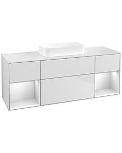 Villeroy und Boch Finion Waschtischunterschrank F741MTMT 160x60,3x50,1cm, Regale White matt lacquer, White matt lacquer
