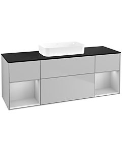 Villeroy und Boch Finion Waschtischunterschrank F742GJGJ 160x60,3x50,1cm, Regale Light grey matt lacquer, Light grey matt
