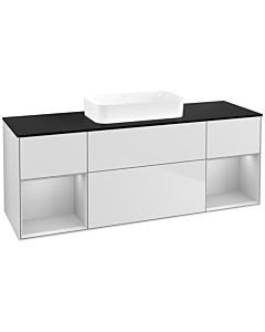 Villeroy und Boch Finion Waschtischunterschrank F742GJMT 160x60,3x50,1cm, Regale Light grey matt lacquer, White matt lacquer