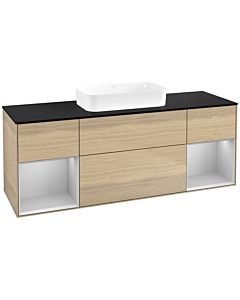 Villeroy und Boch Finion Waschtischunterschrank F742GJPC 160x60,3x50,1cm, Regale Light grey matt lacquer, Oak Veneer