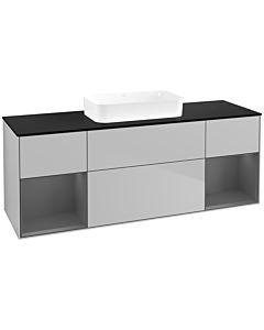 Villeroy und Boch Finion Villeroy und Boch F742GKGJ 160x60.3x50.1cm, étagères Laque anthracite mat, Gris clair mat