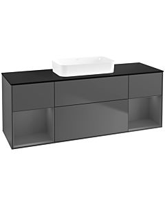 Villeroy und Boch Finion Waschtischunterschrank F742GKGK 160x60,3x50,1cm, Regale Anthracite matt lacquer, Anthracite matt