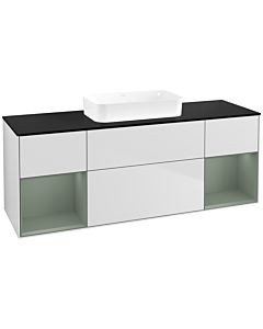 Villeroy und Boch Finion Villeroy und Boch F742GMMT 160x60.3x50.1cm, étagères laqué mat olive, laqué mat blanc