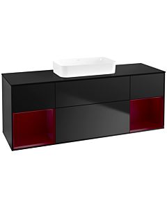 Villeroy und Boch Finion Villeroy und Boch Finion F742HBPD 160x60.3x50.1cm, shelves Peony matt lacquer, black matt lacquer