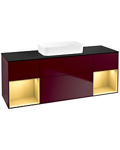 Villeroy und Boch Finion Waschtischunterschrank F742HFHB 160x60,3x50,1cm, Regale Gold matt lacquer, Peony Matt