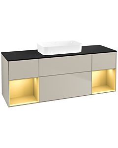 Villeroy und Boch Finion Villeroy und Boch F742HFHH 160x60.3x50.1cm, étagères laqué or mat, Sand Matt Lacquer