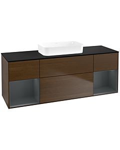 Villeroy und Boch Finion Villeroy und Boch F742HGGN 160x60.3x50.1cm, étagères Laque mat minuit, placage noyer