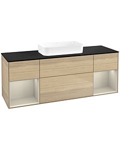 Villeroy und Boch Finion Waschtischunterschrank F742HHPC 160x60,3x50,1cm, Regale sand matt lacquer, Oak Veneer