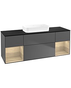 Villeroy und Boch Finion Villeroy und Boch F742PCGK 160x60.3x50.1cm, étagères Oak Veneer , anthracite mat