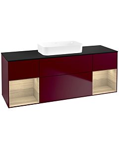 Villeroy und Boch Finion Waschtischunterschrank F742PCHB 160x60,3x50,1cm, Regale Oak Veneer, Peony Matt