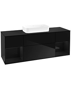 Villeroy und Boch Finion Villeroy und Boch F742PHPH 160x60.3x50.1cm, étagères Laqué noir brillant, Glossy Black Lacquer