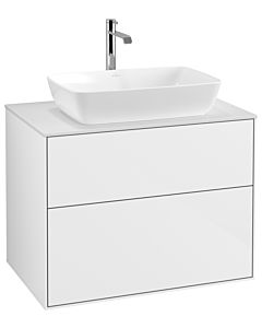 Villeroy und Boch Finion Waschtischunterschrank F75100GF 80x60,3cm, Abdeckplatte white matt, Glossy white lacquer