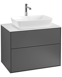 Villeroy und Boch Finion Waschtischunterschrank F75100GK 80x60,3cm, Abdeckplatte white matt, Anthracite matt