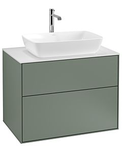 Villeroy und Boch Finion Villeroy und Boch F75100GM 80x60,3cm, plaque de finition blanc mat, Olive Matt Lacquer