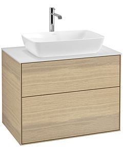 Villeroy und Boch Finion F75100PC 80x60,3cm, plaque de recouvrement blanc mat, Oak Veneer