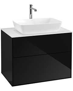 Villeroy und Boch Finion Villeroy und Boch F75100PH 80x60,3cm, plaque de finition blanc mat, Glossy Black Lacquer