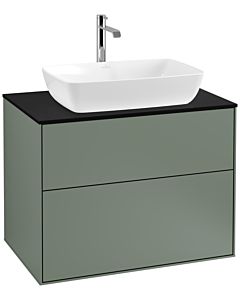 Villeroy und Boch Finion F75200GM 80x60,3cm, plaque de recouvrement noir mat, Olive Matt Lacquer
