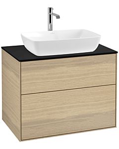 Villeroy und Boch Finion F75200PC 80x60.3cm, plaque de recouvrement noir mat, Oak Veneer