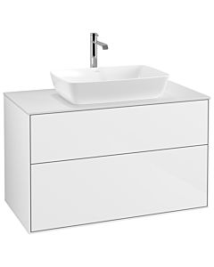 Villeroy und Boch Finion Villeroy und Boch F76100GF 100x60,3cm, plaque de finition blanc mat, laqué blanc brillant