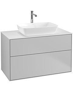 Villeroy und Boch Finion Waschtischunterschrank F76100GJ 100x60,3cm, Abdeckplatte white matt, Light grey matt