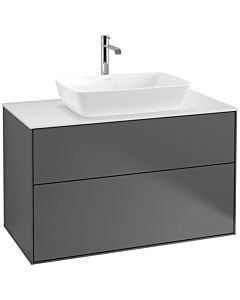 Villeroy und Boch Finion Villeroy und Boch F76100GK 100x60,3cm, plaque de finition blanc mat, anthracite mat