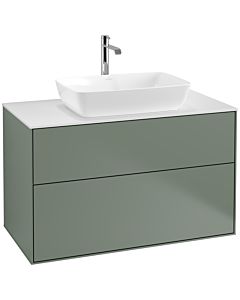 Villeroy und Boch Finion Villeroy und Boch F76100GM 100x60,3cm, plaque de finition blanc mat, Olive Matt Lacquer