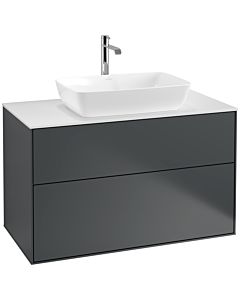 Villeroy und Boch Finion Waschtischunterschrank F76100HG 100x60,3cm, Abdeckplatte white matt, Midnight Blue Matt Lacquer