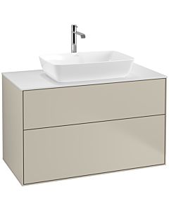Villeroy und Boch Finion Villeroy und Boch F76100HH 100x60,3cm, plaque de finition blanc mat, Sand Matt Lacquer