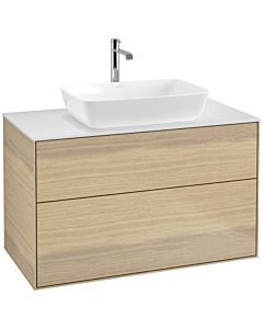 Villeroy und Boch Finion Waschtischunterschrank F76100PC 100x60,3cm, Abdeckplatte white matt, Oak Veneer