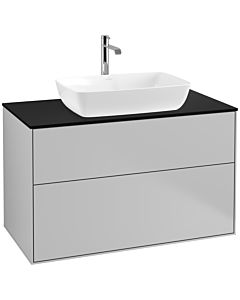 Villeroy und Boch Finion Villeroy und Boch F76200GJ 100x60,3cm, plaque de finition noir mat, gris clair mat