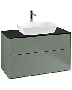Villeroy und Boch Finion Villeroy und Boch F76200GM 100x60,3cm, plaque de finition noir mat, Olive Matt Lacquer
