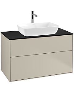 Villeroy und Boch Finion Villeroy und Boch F76200HH 100x60,3cm, plaque de finition noir mat, Sand Matt Lacquer