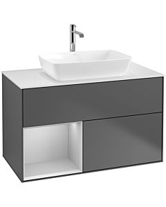 Villeroy und Boch Finion Villeroy und Boch Finion F771GJGK 100cm, cover plate white matt, shelves light gray matt lacquer, anthracite matt