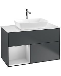 Villeroy und Boch Finion Villeroy und Boch Finion F771GJHG 100cm, cover plate white matt, shelves light gray matt lacquer, midnight Blue Matt Lacquer