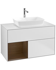 Villeroy und Boch Finion Villeroy und Boch Finion F771GNMT 100cm, cover plate white matt, shelves Walnut Veneer , white matt lacquer