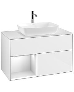 Villeroy und Boch Finion Villeroy und Boch Finion F771MTGF 100cm, cover plate white matt, shelves white matt lacquer, glossy white lacquer