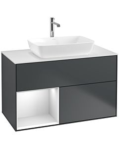 Villeroy und Boch Finion Villeroy und Boch Finion F771MTHG 100cm, cover plate white matt, shelves white matt lacquer, midnight Blue Matt Lacquer