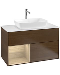 Villeroy und Boch Finion Villeroy und Boch Finion F771PCGN 100cm, cover plate white matt, shelves Oak Veneer , Oak Veneer veneer