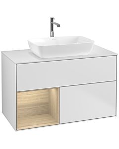 Villeroy und Boch Finion Villeroy und Boch Finion F771PCMT 100cm, cover plate white matt, shelves Oak Veneer , white matt lacquer