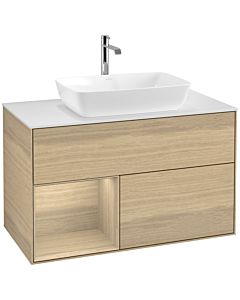 Villeroy und Boch Finion Villeroy und Boch Finion F771PCPC 100cm, cover plate white matt, shelves Oak Veneer , Oak Veneer