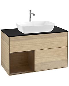 Villeroy und Boch Finion Villeroy und Boch Finion F772GNPC 100cm, cover plate black matt, shelves Walnut Veneer , Oak Veneer