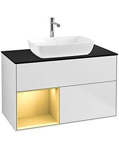 Villeroy und Boch Finion Villeroy und Boch Finion F772HFMT 100cm, cover plate black matt, shelves gold matt lacquer, white matt lacquer
