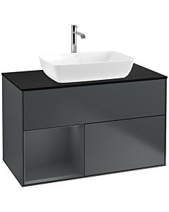 Villeroy und Boch Finion Villeroy und Boch Finion F772HGHG 100cm, cover plate black matt, shelves Midnight matt lacquer, Midnight Blue Matt Lacquer