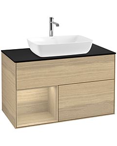 Villeroy und Boch Finion Villeroy und Boch Finion F772PCPC 100cm, cover plate black matt, shelves Oak Veneer , Oak Veneer