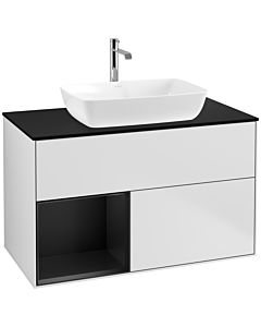 Villeroy und Boch Finion Villeroy und Boch Finion F772PDMT 100cm, cover plate black matt, shelves black matt lacquer, white matt lacquer