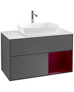 Villeroy und Boch Finion Villeroy und Boch Finion F781HBGK 100cm, cover plate white matt, shelves Peony matt lacquer, anthracite matt