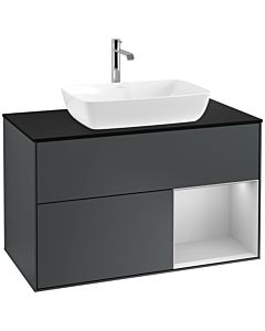 Villeroy und Boch Finion Villeroy und Boch Finion F782GJHG 100cm, cover plate black matt, shelves light gray matt lacquer, midnight Blue Matt Lacquer