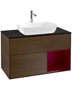 Villeroy und Boch Finion Villeroy und Boch Finion F782HBGN 100cm, cover plate black matt, shelves Peony matt lacquer, Peony veneer